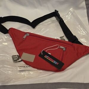 NWT Canvas Red Belt Bag Fanny Pack with Adjustable Strap